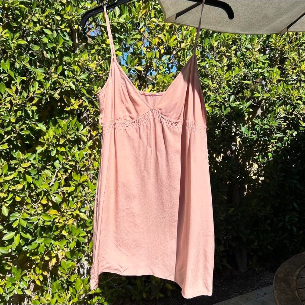 Pink slip dress 100% silk.